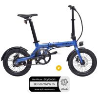 Pack Vélo à assistance électrique pliant 16'' City bleu + Marquage BicyCode